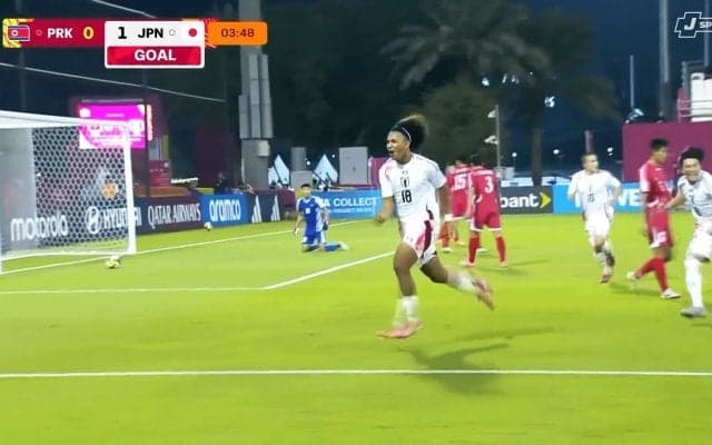 北朝鮮GKを翻弄！16歳日本代表FWが“技ありヘディング弾”「マギーうま」「まさに令和のボンバー！」「沖縄の星」ファン大興奮