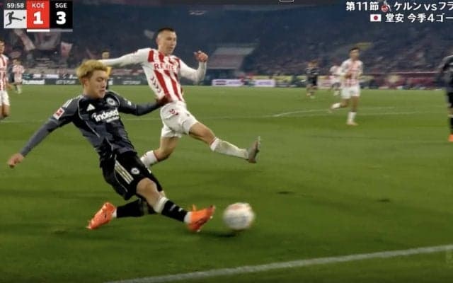 なんだこれ…！？ 堂安律、一瞬でぶち抜く“縦突破”→完璧クロス「速すぎ」相手DFドン引きの“逆足アシスト”「堂安が上手すぎた」