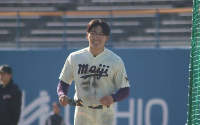 歴代最速の50メートル5秒69に明治大セカンドも驚き顔！来季は通算1盗塁から大幅増できるか？【大学日本代表候補強化合宿】