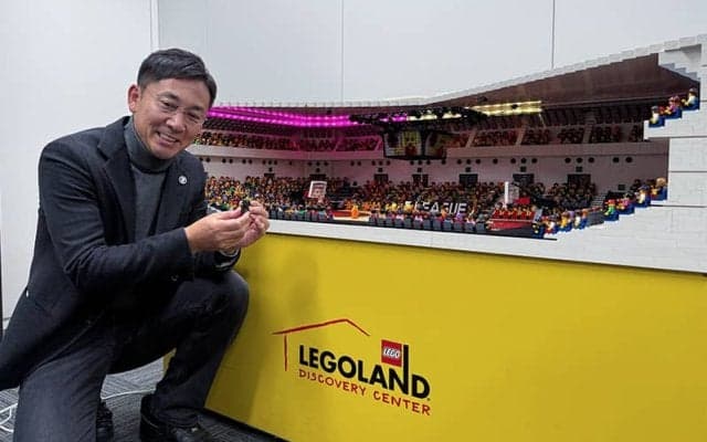『レゴ®ブロック横浜アリーナ』お披露目…制作時間140時間、Bリーグ島田チェアマンも興奮