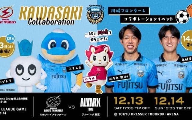 B1川崎がJ1川崎フロンターレとコラボデー開催…選手やマスコットが来場する2日間