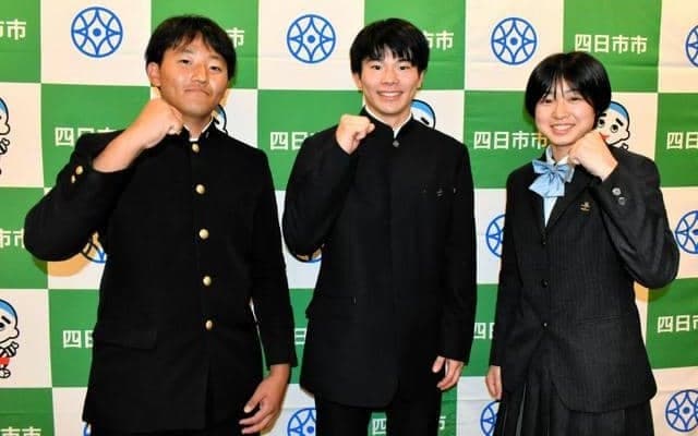 バスケ、ラグビーの全国大会に出場　三重・四日市の高校3チーム激励