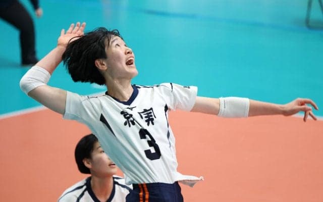 春高バレー　就実、ストレート勝利で初戦を突破