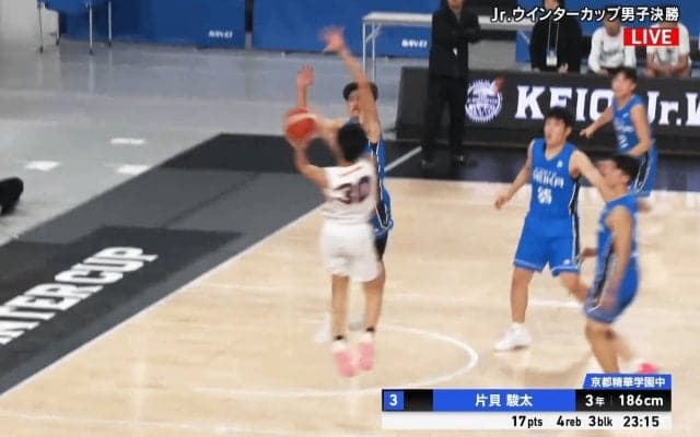 ネクスト渡邊雄太！？ 186cmの15歳逸材が「手がつけられないな」「突出した才能」圧巻ブロック＆タフショット連発で京都精華学園を日本一に導く