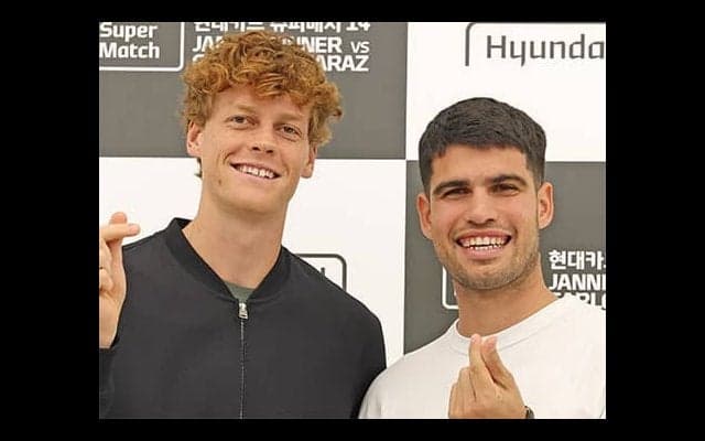  アルカラスとシナー 今季初対戦は卓球？ 