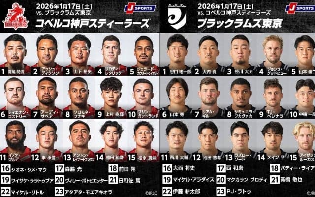 連勝を伸ばすのはどっちだ!?  神戸スティーラーズの4連勝か、ブラックラムズ東京の3連勝か。