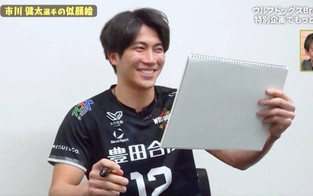 男子バレー、リーグNo.1人気選手の絵心にファン絶句 「やばい似てるかも」本人自信満々の出来栄えも