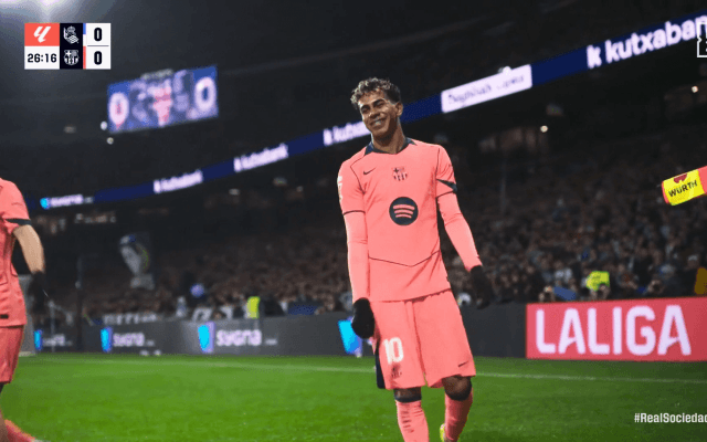 「流石にふざけすぎ」“微妙すぎるオフサイド”の判定CGにネット騒然！バルサのゴール取り消し「踵が0.1ミリ出てる」「こんなのありかよ」