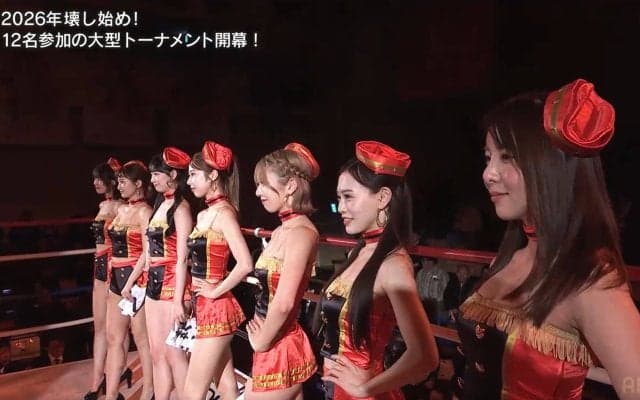 “風呂キャン”で話題のラウンドガール、2年連続で“笑撃”の決意表明 今年初の興行でまさかの展開