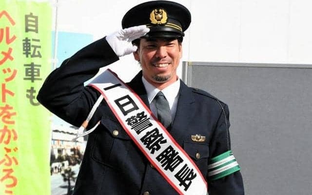 前田健太投手が一日署長　マウンドだけじゃない、交通ルール堅守誓う
