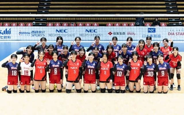 【バレー】NECレッドロケッツ川崎U15がエキシビジョンマッチを開催。トップチームの試合後にAstemoリヴァーレ茨城U15と対戦　SV女子