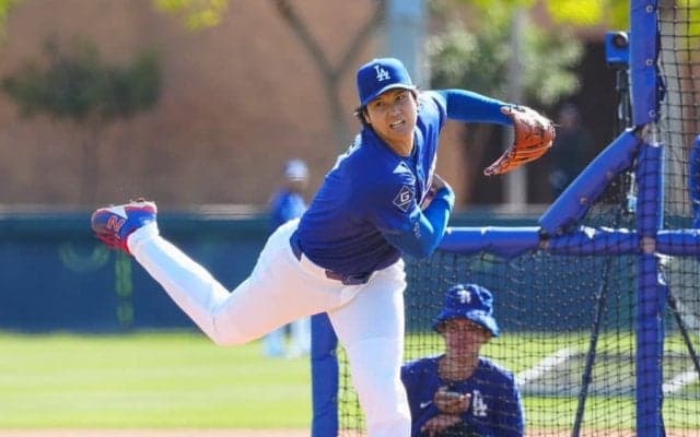 大谷翔平ヒヤリ…初のライブBP登板で痛烈ピッチャー返し食らう　打者は謝罪「ごめん」