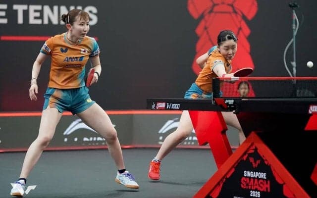 張本美和＆早田ひなの中国撃破に現地メディア賛辞「優勝の可能性」　初V王手の“みわひな”ペアは「経験豊富でトップクラス」【シンガポールスマッシュ】