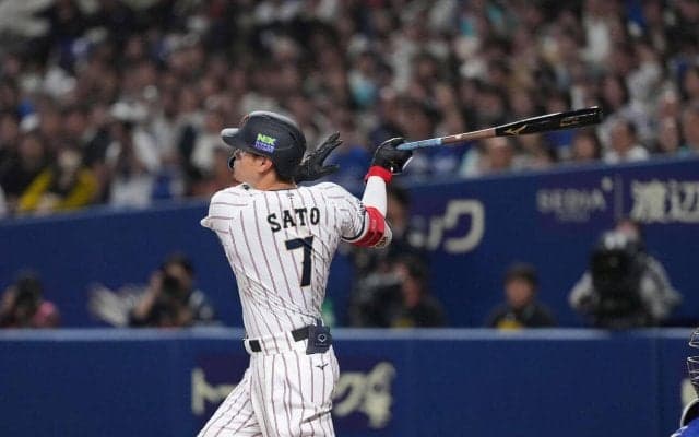 【WBC】佐藤輝明が特大３ラン　打球速度179・4キロ、角度29度、飛距離131・4メートル