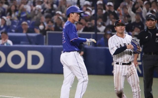 侍J壮行試合で中日ファン歓喜の｢ドラ1｣対決実現！石川昂弥が意地のタイムリーでバンテリンDから大歓声【侍ジャパン】