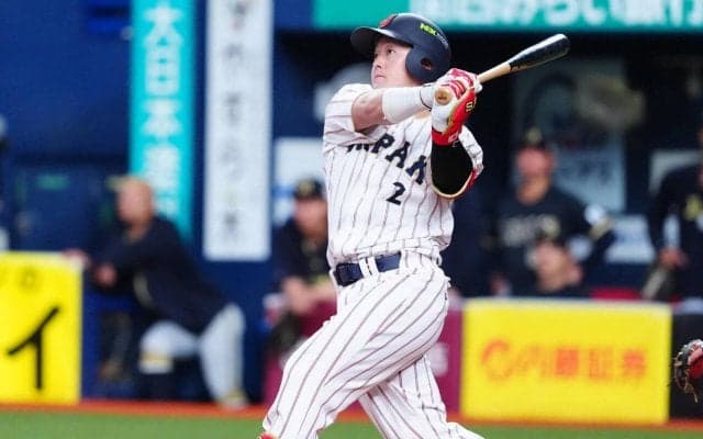 【WBC】牧秀悟の勝負強さ　９回２死に適時二塁打　走者仲田が本塁タッチアウトで試合終了