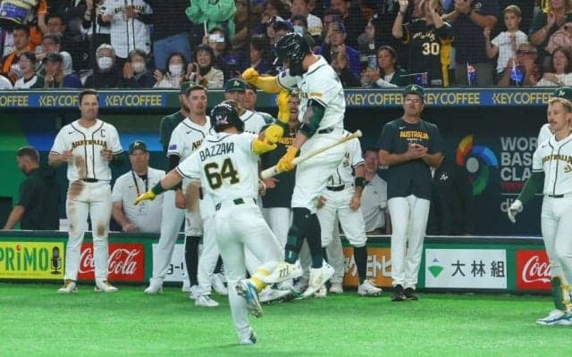 豪州、WBC開幕戦で完封勝ち　MLBドラ1が豪快デビュー弾…プレミア12王者・台湾に故障禍