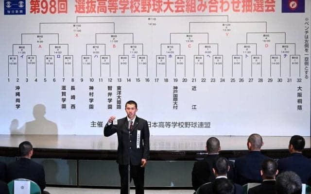 センバツ組み合わせ決定　横浜は神村学園、沖縄尚学は帝京と開幕戦