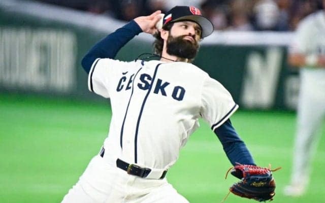 日本ファンが試合中に発見「紳士すぎる」　チェコ右腕の行動に称賛相次ぐ「好っきゃねん」