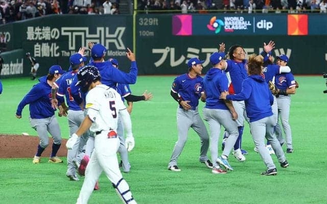 台湾、延長戦で韓国との死闘制す　東京D総立ち＆主将は涙…失点率で1次R突破の可能性残る