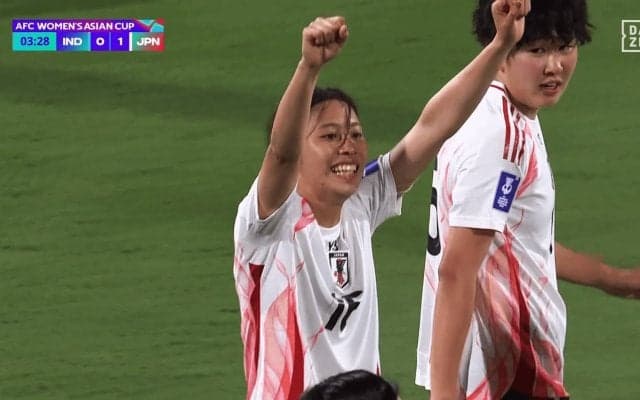 「クレイジーだ」なでしこ新星の“逆足ゴラッソ”に海外ファン衝撃！「軌道がすごい」「最優秀ゴール候補」山本柚月に絶賛続々【女子アジアカップ】