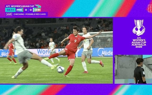 「非常に悪質」北朝鮮MFの“足裏で踏みつけ”に中国メディアが憤慨！「なぜレッドカードを出さない？」AFCに再審査要求の異例事態【女子アジアカップ】