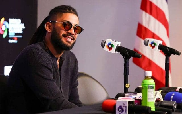 【WBC2026】“お～いお茶”拒否のソトが居ぬ間に……タティスJr.はちゃっかり商品アピール「オファーの電話待ってるよ」　大谷翔平の後釜狙う