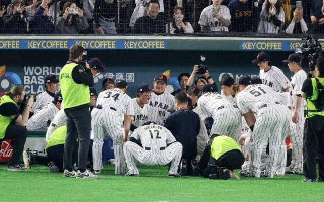 【WBC】森下翔太「お茶立てポーズちょっとみんなサボりがちかな」日本最後の試合で円陣声だし