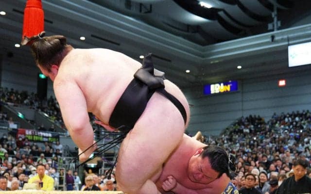 美ノ海　安青錦を撃破　厳しい攻めを受け流したと問われ「全然痛いですけどね。受け流せてない」