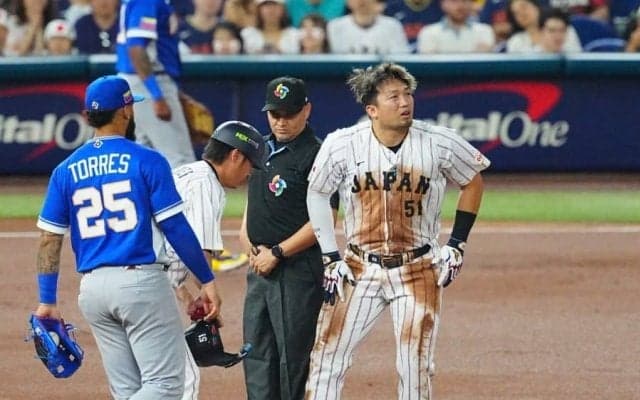 侍ジャパンに激震…鈴木誠也が負傷交代　盗塁を企図→苦悶の表情、左足を負傷か