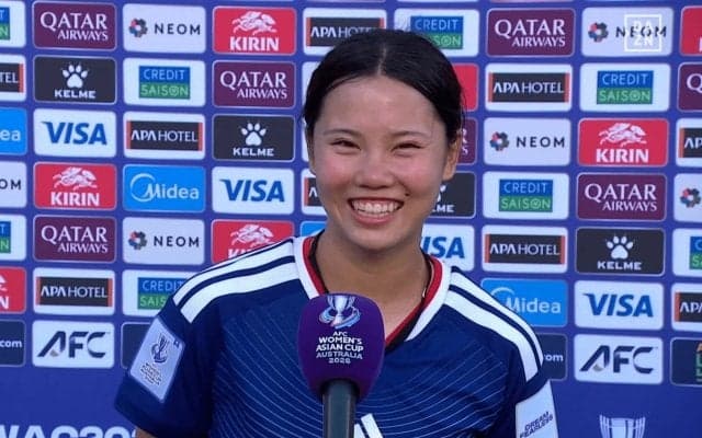 「いや、泣いてないです」なでしこ松窪真心、“感涙疑惑”を笑顔で否定！衝撃の代表初ゴールは「ビックリしたけど嬉しかった」【女子アジアカップ】