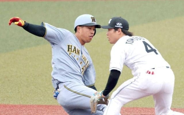 阪神・ドラ３岡城　ＯＰ戦５試合連続安打　目標の開幕１軍へ残り３戦「まだ突き詰められるところはある」