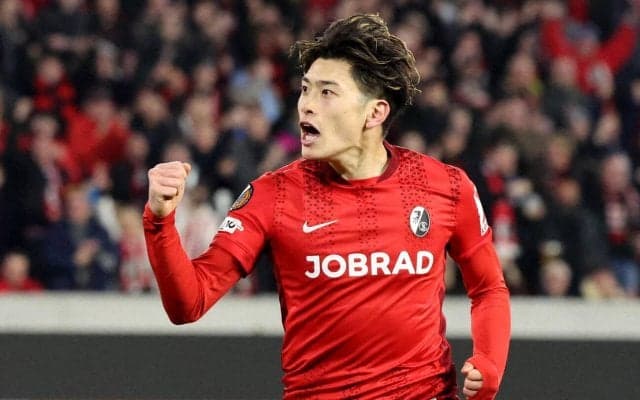 【欧州L】鈴木唯人１得点１アシスト、フライブルク８強へ　ゲンク伊東純也は途中出場