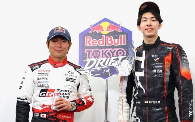 勝田貴元がTGR WRCチャレンジプログラム5期生の箕輪大也とともにドリフトイベントに登場