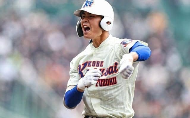 神戸国際大付・田中翔麻、意地の2安打2打点　「夏には初戦突破を」