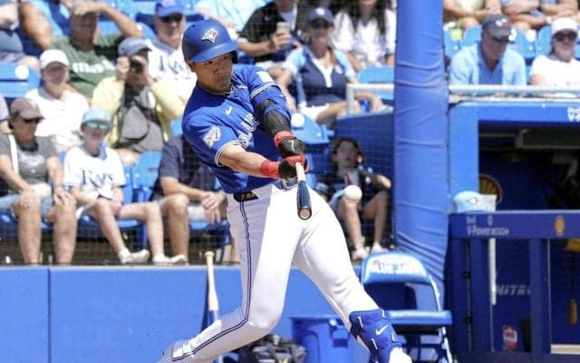 ブルージェイズ岡本和真　元日本ハムマルティネスから中前打　オープン戦打率.316