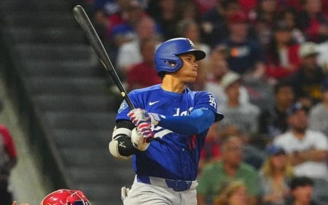 ド軍、エ軍に13得点大勝　大谷翔平は爆速188キロ二塁打…3回に打者14人10得点