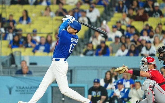大谷翔平が左中間フェンス直撃の二塁打　２打数１安打で交代、順調に二刀流調整へ　