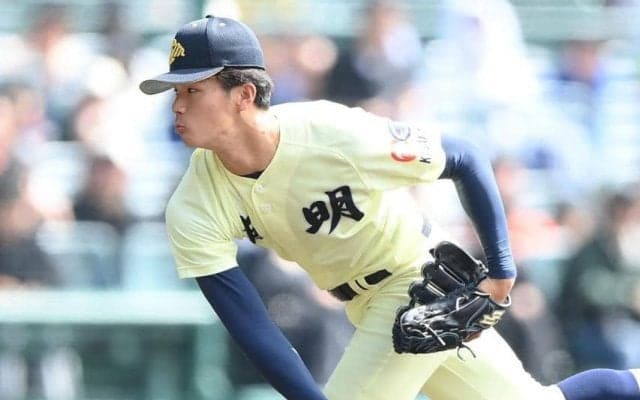 英明　春夏通じて初の甲子園８強　背番号４の先発・松本倫が３失点完投