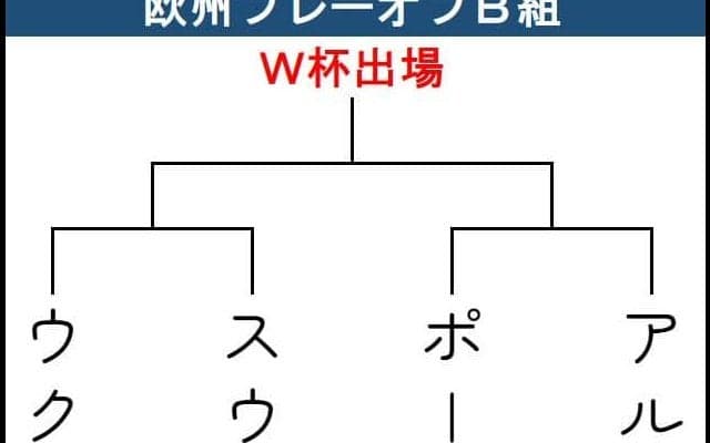 【Ｗ杯予選】欧州PO･B組　本大会日本と同組　ポーランド－アルバニア　スウェーデン－ウクライナ
