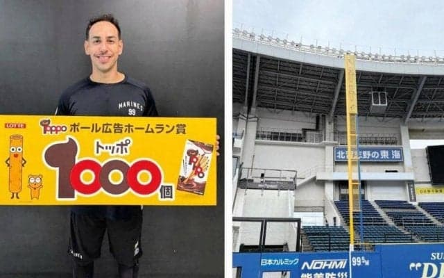 ロッテ　ホームランポールに「トッポ」のキャラクター　当てたらトッポ１０００個贈呈　ソト「当てたら１０００個！？魅力的だよ」