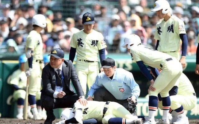 英明　春夏通じ初の８強　頭部死球も出場直訴　２死球の榎本出塁が勝利呼んだ