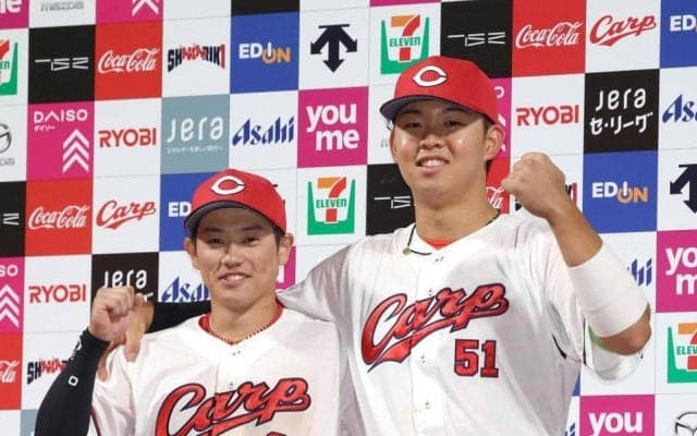 広島　新人２人がお立ち台　サヨナラ打の勝田「うれしいで～す！」　同点の２点適時打の平川「最高で～す！！」と絶叫