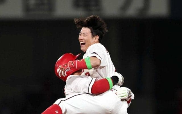 広島・ドラ３勝田プロ初安打がサヨナラ打！ドラ１平川プロ初安打が同点打「最高で～す！」　新人コンビで３０年ぶり開幕戦サヨナラ勝ち