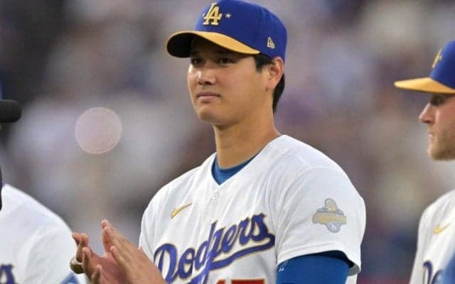 ド軍会見場に並ぶ大谷翔平の“日本飲料”　広がる影響力に「また別のオオタニのスポンサーが」