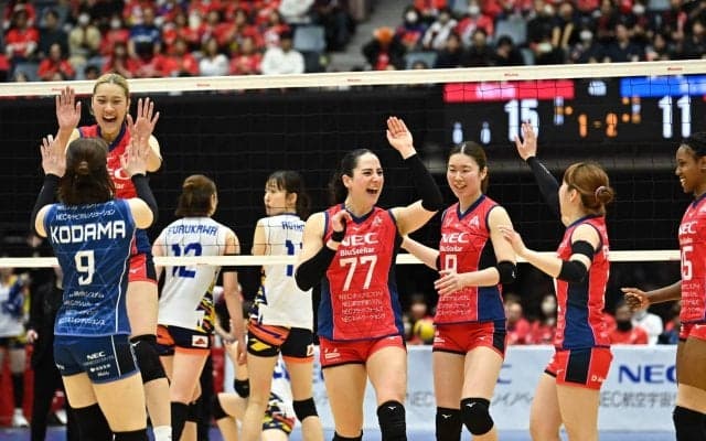 SVリーグ女子　NEC川崎がレギュラーシーズン優勝　群馬がチャンピオンシップ出場決定　残る1枠は最終節へ