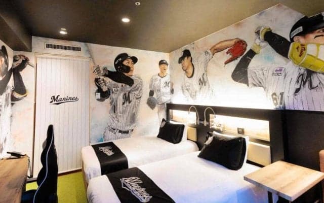 ロッテシティホテル錦糸町「マリーンズルーム」がリニューアル　小島、種市、藤原、西川、山本が壁画で躍動