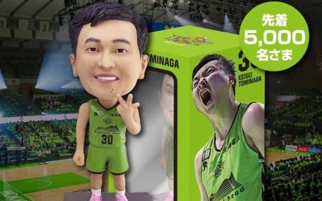 B1北海道チーム史上初“富永啓生ボブルヘッド”が誕生…4月26日の群馬戦で先着5000名にプレゼント