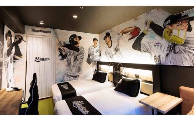 ロッテシティホテル錦糸町「マリーンズルーム」の内装変更　限定作成の壁画…宿泊者だけの特権