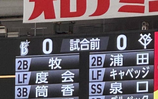【巨人】１、２番は浦田、キャベッジのコンビ　三塁ダルベック、中堅に佐々木／巨人スタメン